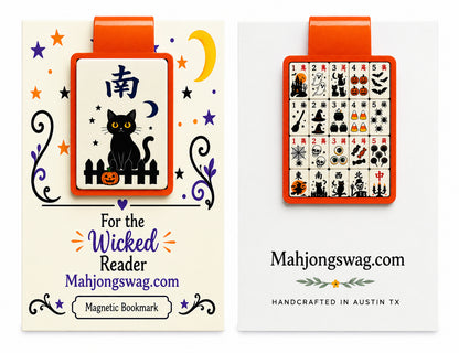 Mahjong and Halloween Themed Magnetic  Bookmarks