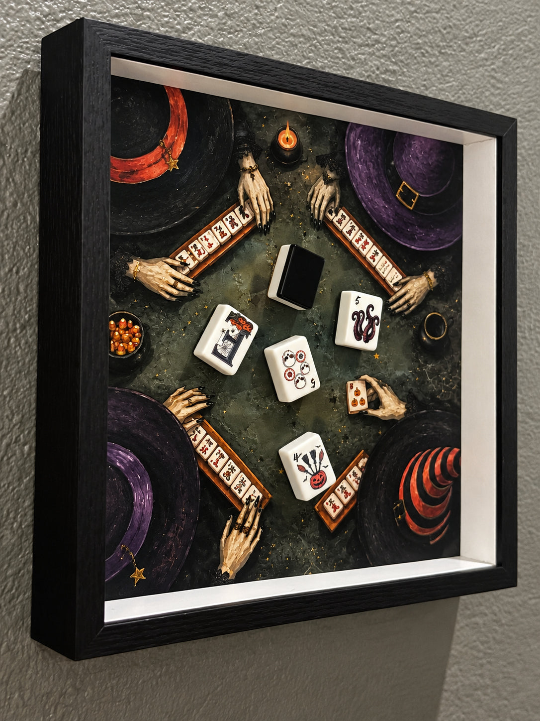 Mahjong Halloween Art Collection (3 framed pieces)