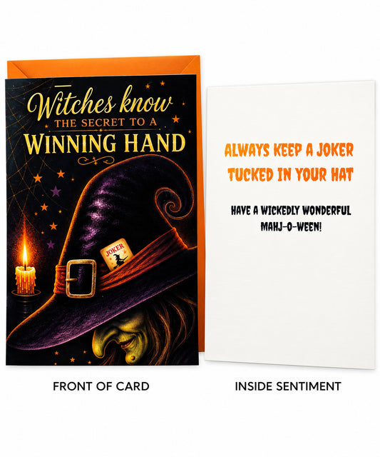 Mahjong Halloween Cards "Wicked Mahj-O-Ween" (4 pack)