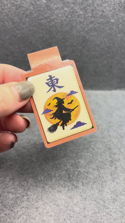 Mahjong and Halloween Themed Magnetic  Bookmarks